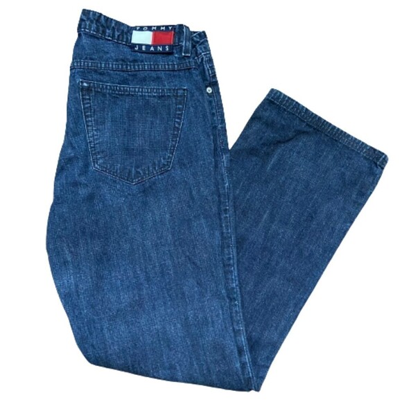 Tommy Hilfiger Vintage Y2K Dark Denim Boot Cut Jeans Women's Size 13 / 32 - Picture 1 of 11
